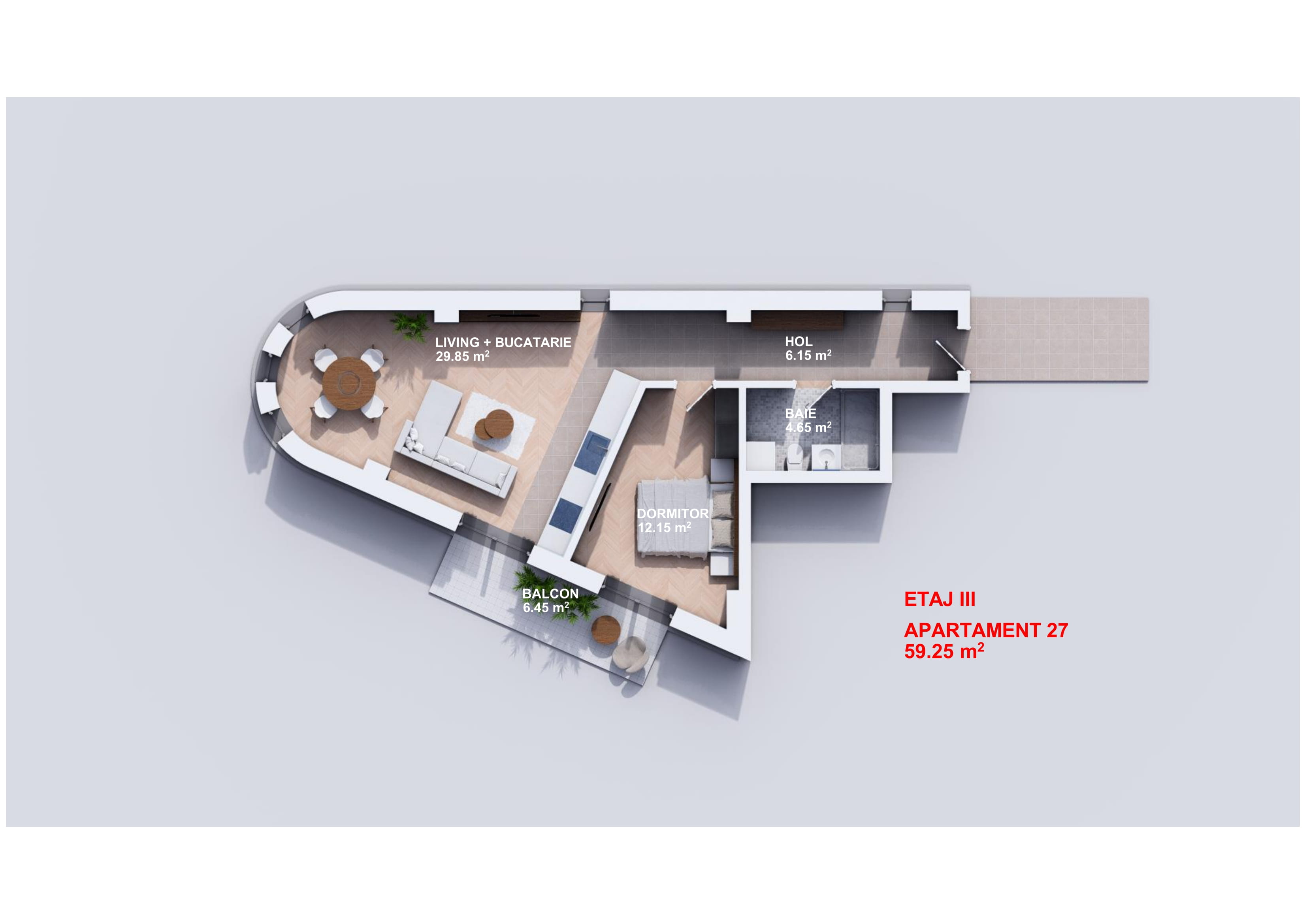 Apartament 27 - Etaj 3